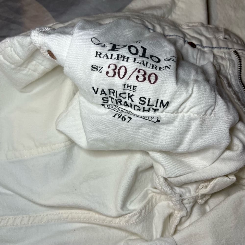 Polo Ralph Lauren Varick Slim Straight Jeans Men’s 30x30 White Stretch Denim - Picture 9 of 13